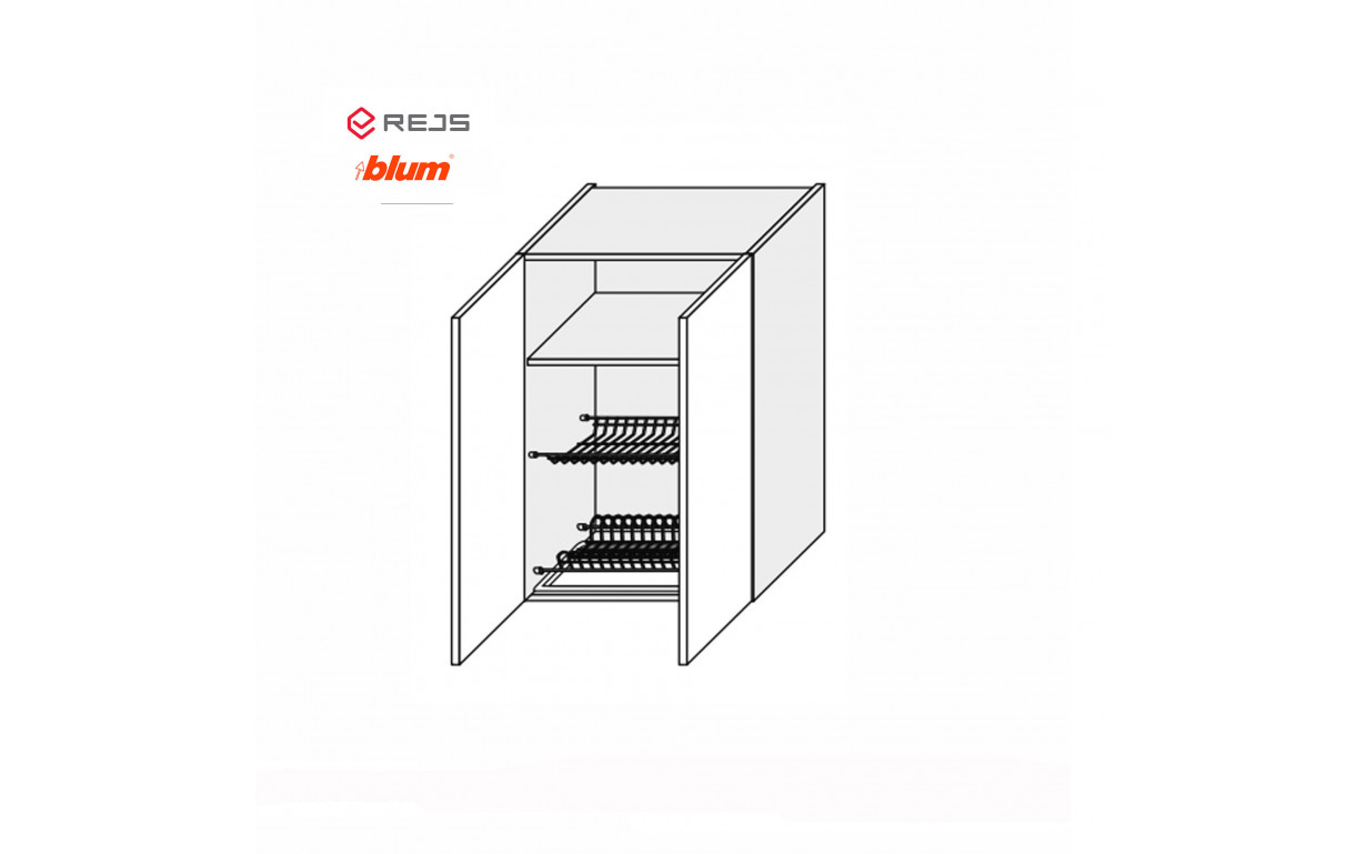 Кухонна секція Міленіум WG верхня 60ВС/900 2дв Сушка Pro Blum - Фото